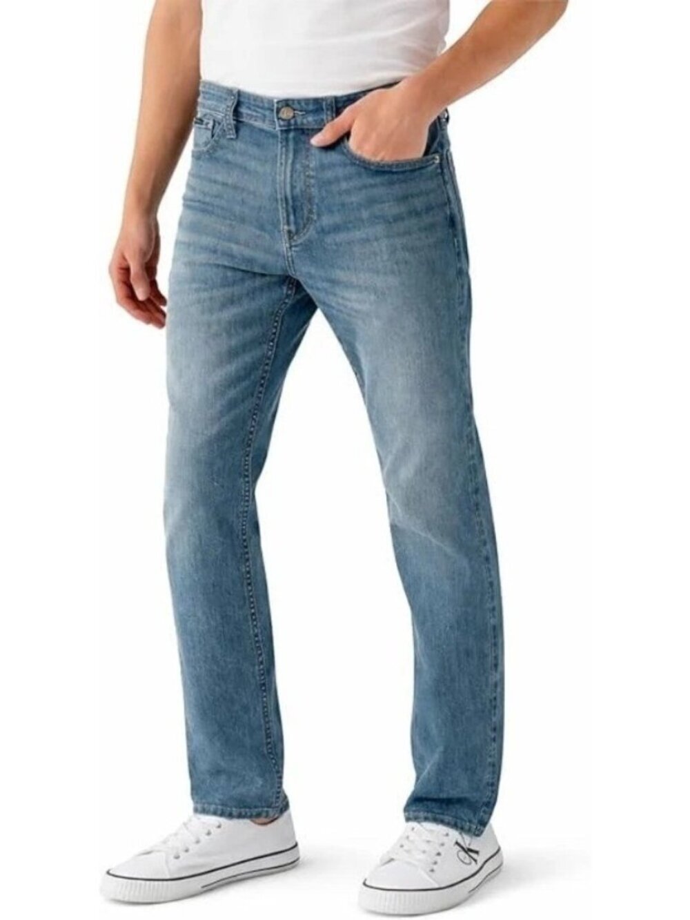 NWT Calvin Klein Men's W34 L30 Blue Denim Jeans Straight Fit